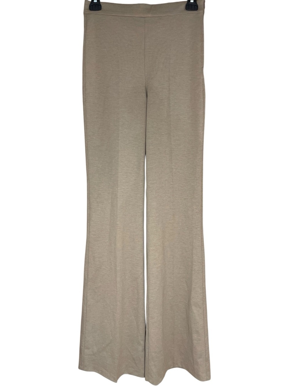 Zara High Waisted Flare Leg Pants Beige Tan